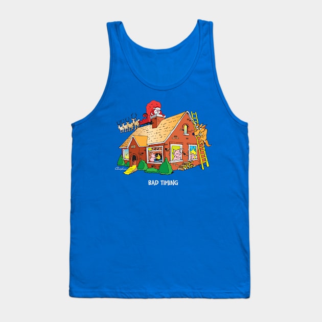 Santa Lands On Three Little Pigs' Roof Tank Top by Not Your Mothers Goose